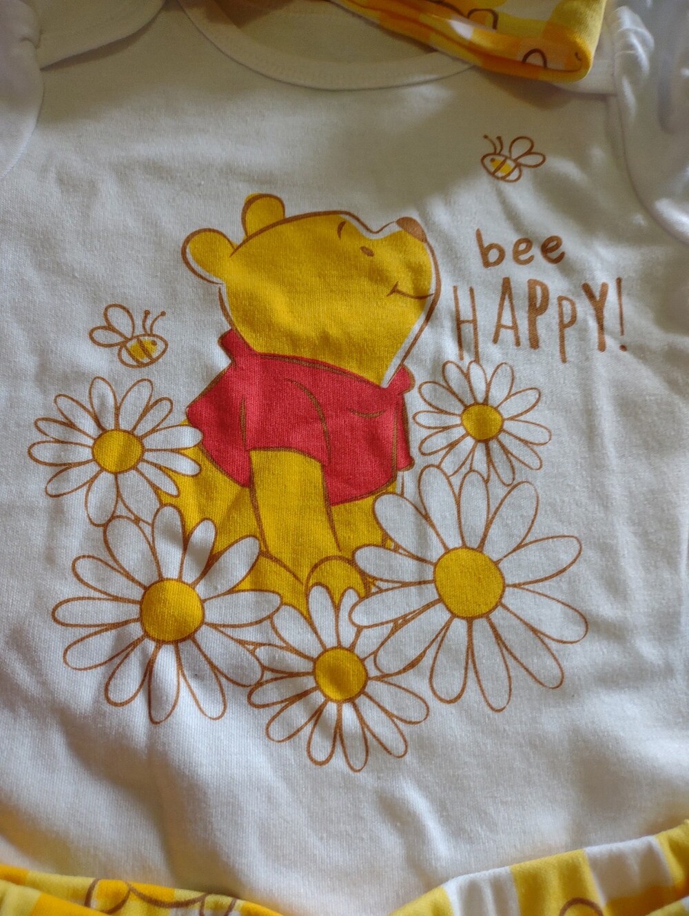 12mo. Winnie Pooh Bee Happy 3 Pc By Disney Baby Set NWT - Picture 3 of 5